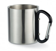 Кружка металлическая с карабином (под текст)